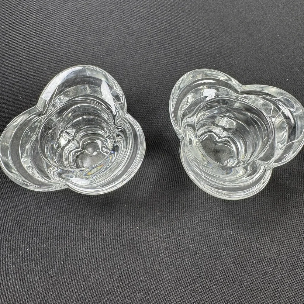 Italian Clear Crystal‎ Votive Candle Holders Set Of 2